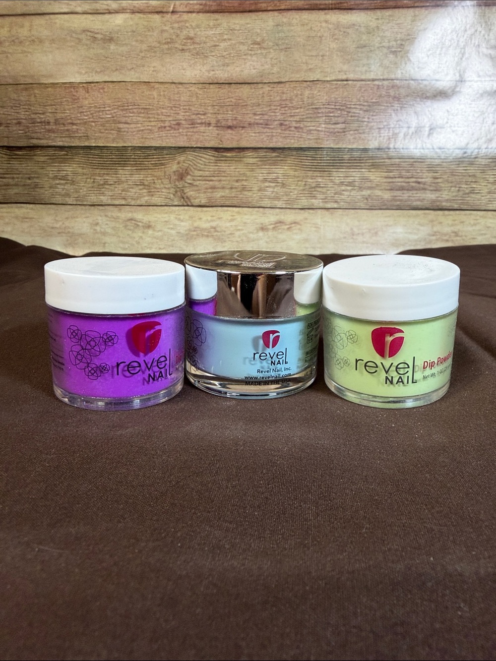 Revel Nail Dip Powder Trio 1 Oz. in Purple, Light Blue & Lime
